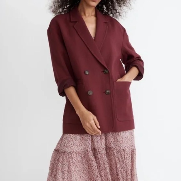 Madewell Jackets & Blazers - Madewell Hayfield Double Breasted blazer in vintage Mulberry office boho western